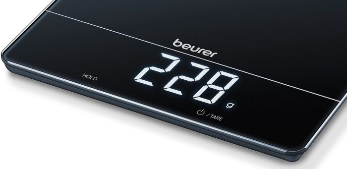 Весы Beurer кухонные, 15кг, сенс. управл., АААx3 в компл, стекло, черный