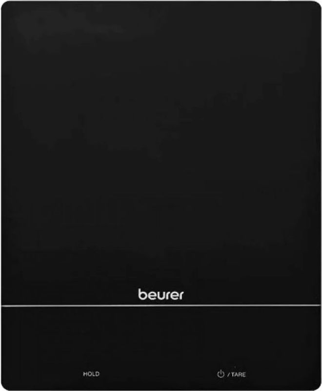 Весы Beurer кухонные, 15кг, сенс. управл., АААx3 в компл, стекло, черный