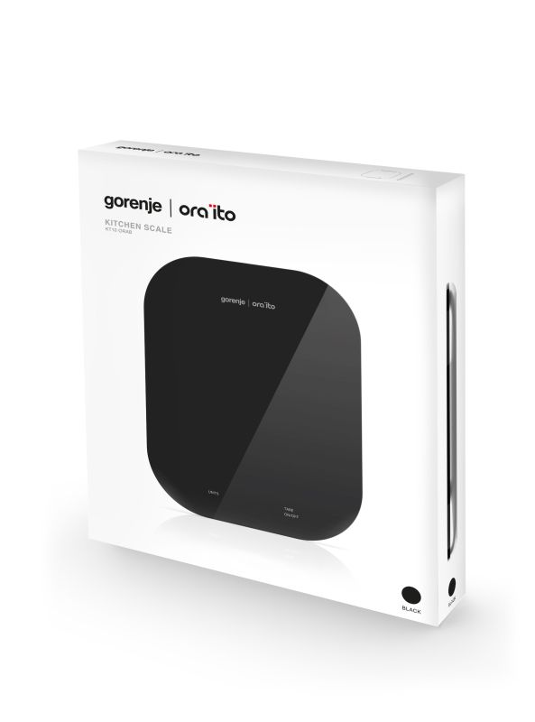 Весы Gorenje кухонные, 10кг, AAAx3 в компл, стекло, черный
