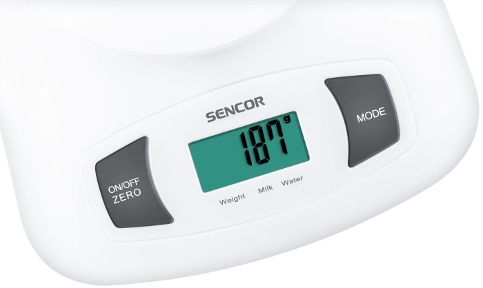 Весы Sencor кухонные с чашей, 5кг, CR2032x1 в компл, пластик, белый
