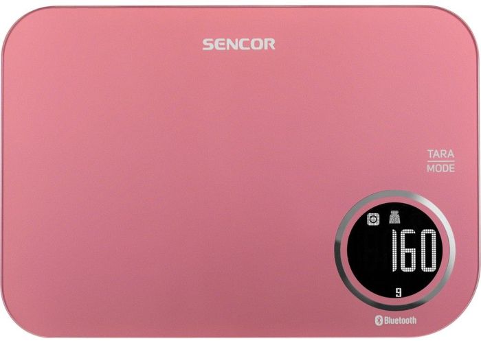 Весы Sencor кухонные, 5кг, подключение к смарфтону, AAAx2, пластик, красный