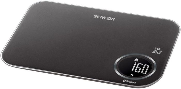 Ваги Sencor кухонні, 5кг, підключення до смартфону, AAAx2 , пластик, чорний