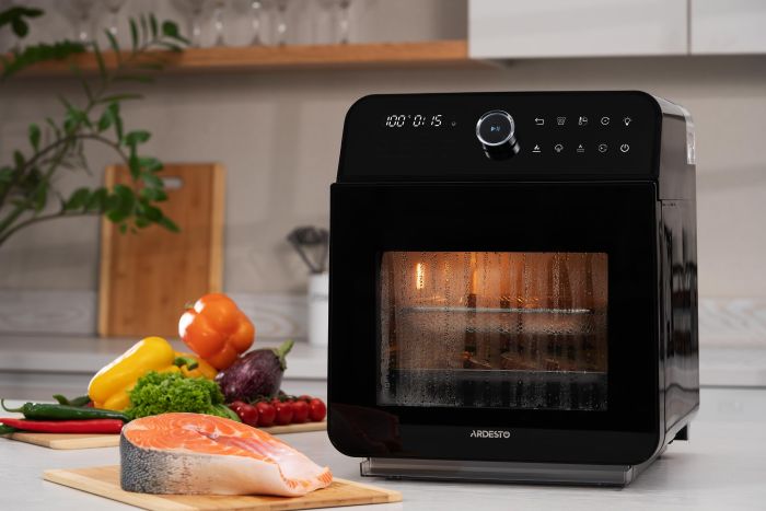Мультипеч Ardesto, 2250Вт, объем-15л, сенсорне керування, функция приготовления на пару, 40-220°C, метал/пластик, бело-черный