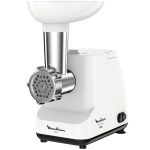 М'ясорубка Moulinex, 1400Вт, 1.7кг/хв, 2 решітки, насадка для ковбас, пластик, білий