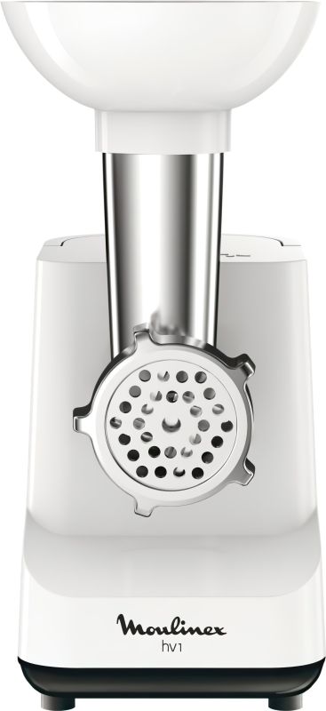 Мясорубка Moulinex, 1400Вт, 1.7кг/мин, 2 решетки, насадка для колбас, пластик, белый