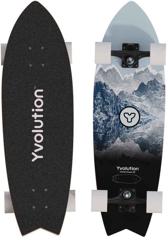 Скейтборд Yvolution Fishtail Cruiser 76см, синий
