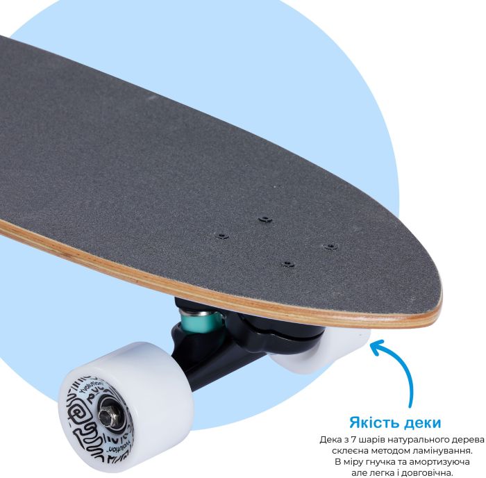 Скейтборд Yvolution Fishtail Cruiser 76см, синий