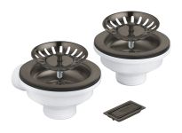 Зливний комплект Grohe для двох чаш без ексцентрика, матовий графіт
