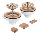 Зливний комплект Grohe для двох чаш з ексцентриком, матовий теплий захід сонця