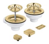 Зливний комплект Grohe для двох чаш з ексцентриком, матовий прохолодний схід сонця