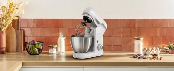 Кухонная машина Tefal Bake Partner 1100Вт, чаша-металл, корпус-пластик, насадок-8, белый