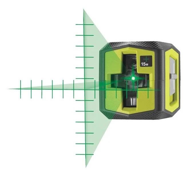 Нивелир лазерный Ryobi RBCLLG2 до 15м ±0.5мм перекрестный зеленый луч ААх2 0.4кг
