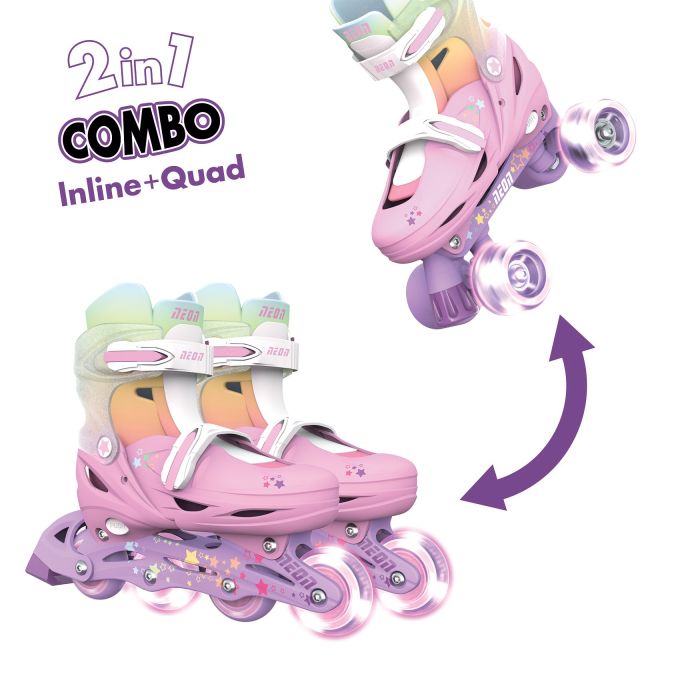 Роликовые коньки Neon Combo, розмір 34-37, радуга