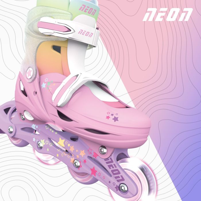 Роликовые коньки Neon Combo, розмір 34-37, радуга