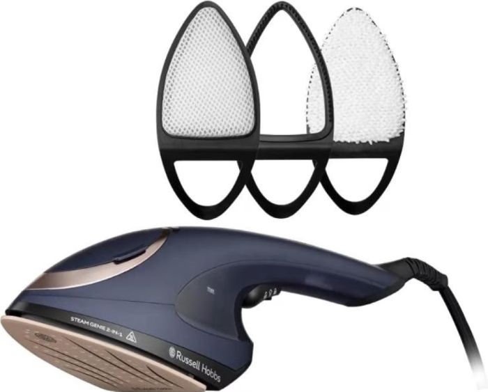 Отпариватель Russell Hobbs Steam Genie 2-в-1, 1700Вт, 150мл, паровой удар -20гр, постоянный пар - 20гр, керам. подошва, синий