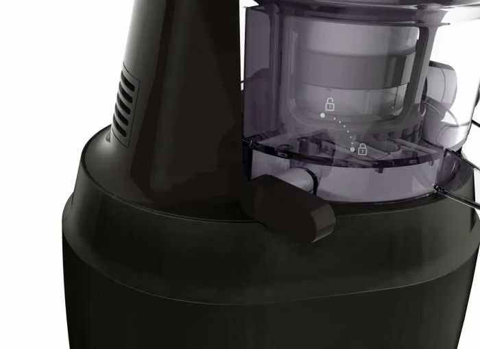 Соковитискач Tefal Juiceo шнековий 150Вт, чаша-0.8л, жмих-0.8л, насадка для цитрусових, пластик, червоно-чорний