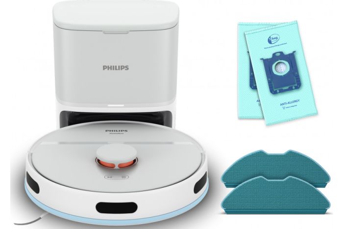 Робот-пылесос Philips Series 2000, h=40.3см, влажная уборка, конт пыль -0.25л, автон. раб. до 130мин, НЕРА 11, белый