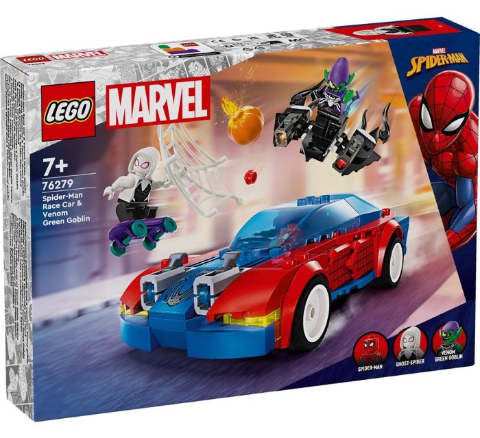 Конструктор LEGO Marvel Автомобиль для гонки Человека-Паука и Зеленый Гоблин с ядом Венома