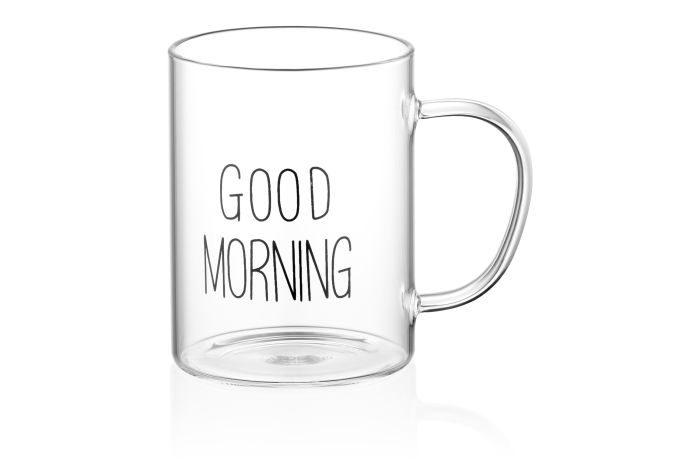 Набор чашек с ручками Ardesto Good Morning, 420мл, 2шт, боросиликатное стекло, прозрачный