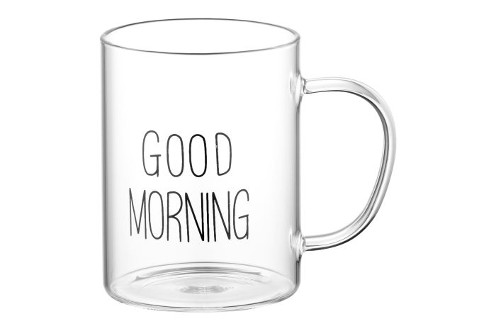 Набор чашек с ручками Ardesto Good Morning, 420мл, 2шт, боросиликатное стекло, прозрачный