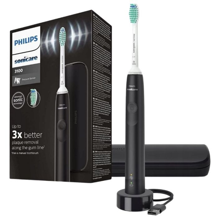 Щетка зубная электр. Philips Sonicare Gemini 3100, 31т. колеб/мин, насадок-1, футляр, черный