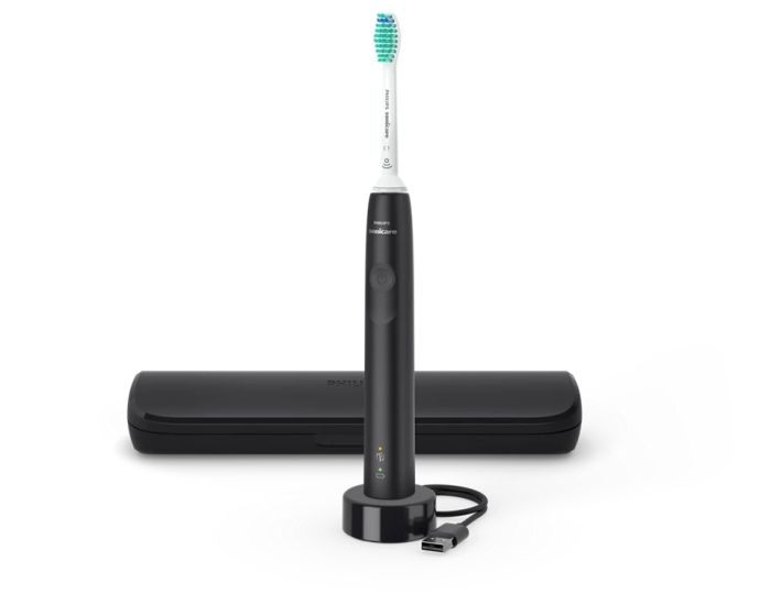 Щетка зубная электр. Philips Sonicare Gemini 3100, 31т. колеб/мин, насадок-1, футляр, черный