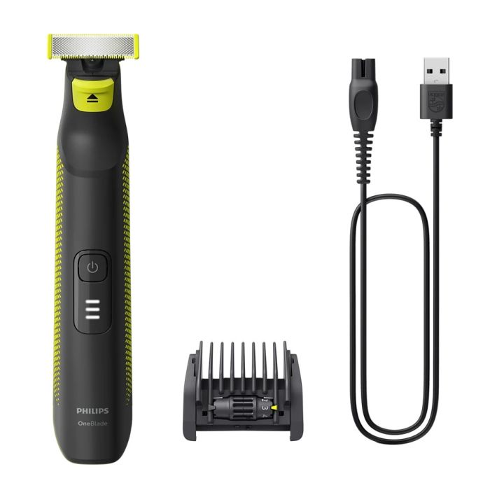 Бритва електр. Philips OneBlade Pro, Li-Ion, сух.+влажн., индикатор заряда, сталь, черный