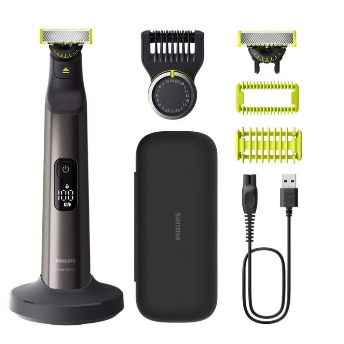 Бритва електр. Philips OneBlade Pro 360, Li-Ion, сух.+влажн., индикатор заряда, твердый чехол, сталь, черный