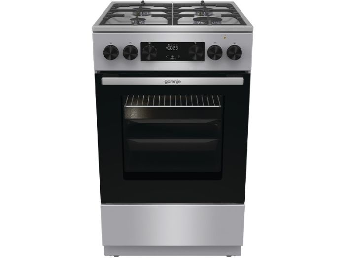 Плита Gorenje комби, 70л, 50x60см, дисплей,  чугун, нерж
