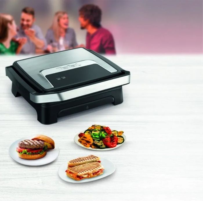 Гриль Tefal прижимной Inicio Classic 2000Вт, темп. режимов-1, металл, черный