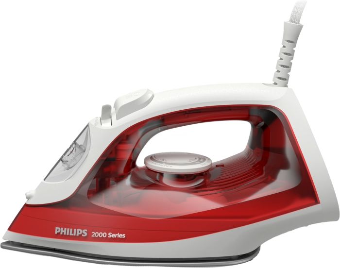 Утюг PHILIPS Series 2000, 2000Вт, 250мл, паровой удар -100гр, керам. подошва, красный