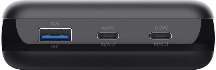 Акумулятор портативний літій-іонний power bank Trust Laro, 20000 мА·год, USB-A/2хUSB-C, 100w, чорний