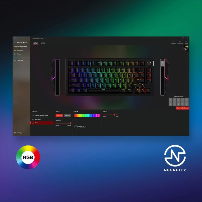 Клавиатура механическая HyperX Alloy Rise 75key, Red, USB-A, EN/UA, RGB, черный