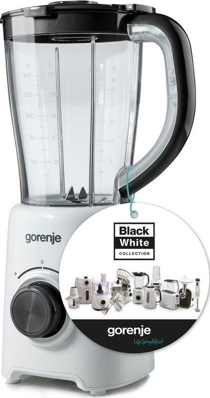 Блендер Gorenje стационарный 500Вт, чаша-1500мл, белый