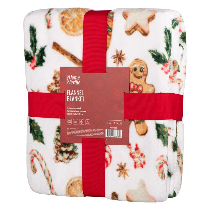 Плед Ardesto Christmas Flannel 160х200см, 100% поліестер, імбирні пряники