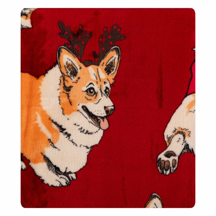Плед Ardesto Christmas Flannel 160х200см, 100% полиэстер, рождественские корги