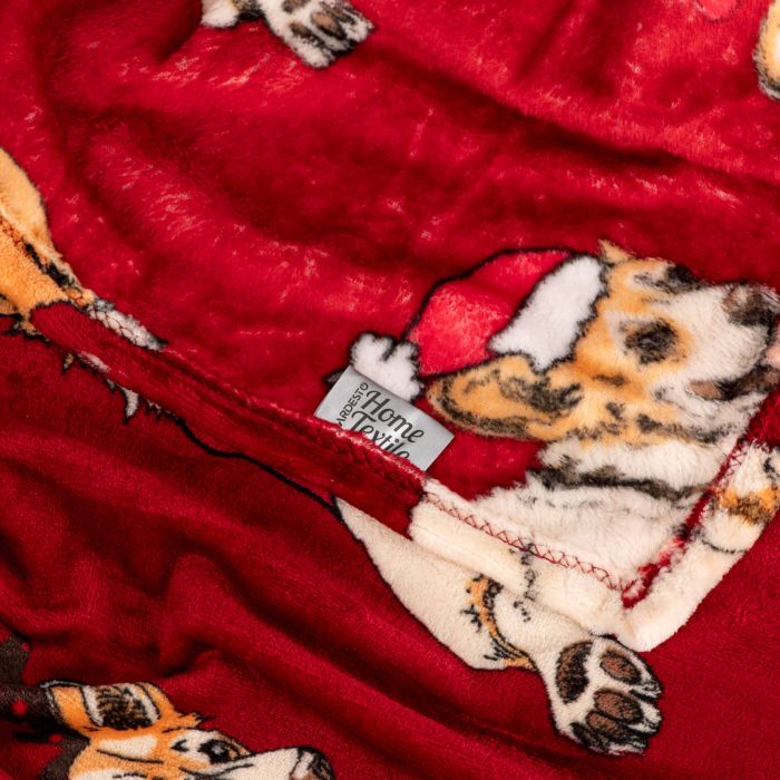 Плед Ardesto Christmas Flannel 160х200см, 100% полиэстер, рождественские корги