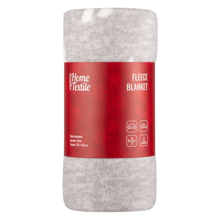 Плед Ardesto Christmas Fleece 130x160см, 100% полиэстер, олени