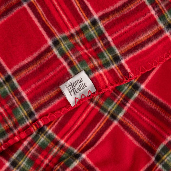 Плед Ardesto Christmas Fleece 130x160см, 100% полиэстер, клетка, красный