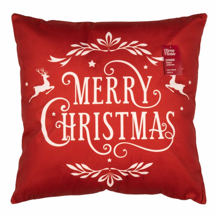 Подушка декор. Ardesto Christmas Happy Holidays 45х45см, 100% полиэстер, красный