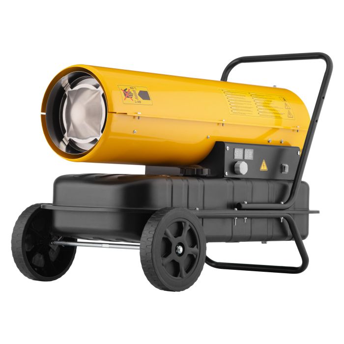 Тепловая пушка дизель/керосин 2E PowerHeat D30, прямого нагрева, 30кВт, 380м кв, 750м куб/ч, колеса, IPX4, жёлтый