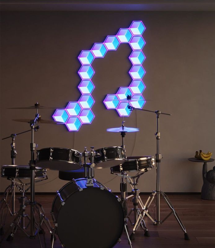 Набір настінних світильників Govee H606A Glide Hexagon Light, 7шт, RGBIC, WI-FI/Bluetooth, Meteor grey