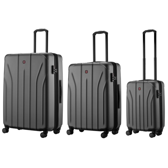 Набор чемоданов Wenger, Oryson 3 в 1, (S,M,L), пластик, 4 колеса, серый