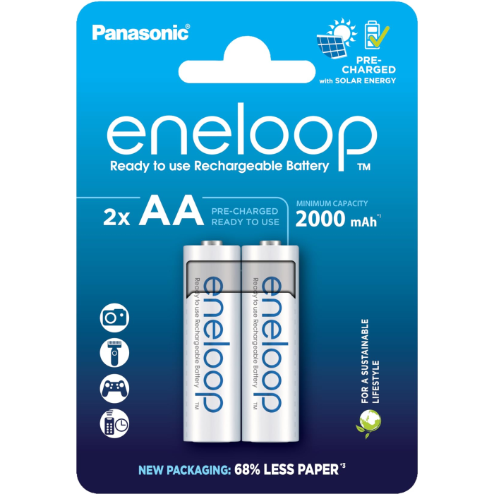 Аккумулятор Panasonic Eneloop NI-MH AA 2000 мАч, 2 шт.