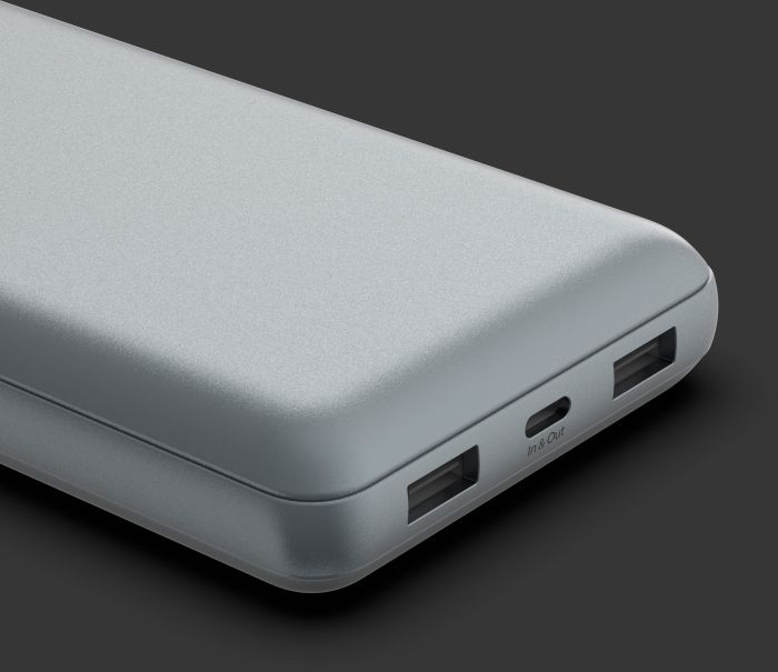 Портативное зарядное устройство Power Bank Belkin 10000мАч, 15Вт, 2хUSB-A/USB-C, серый