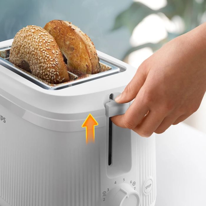 Тостер  Philips Series 3000 900Вт, пластик, подогрев,разморозка, белый