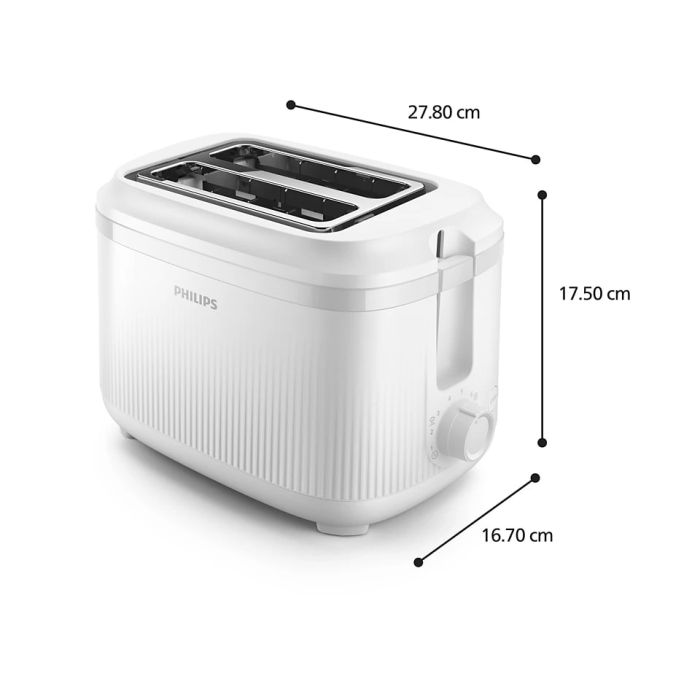 Тостер  Philips Series 3000 900Вт, пластик, подогрев,разморозка, белый