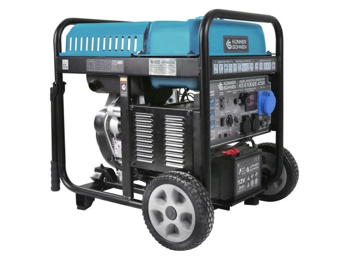 Генератор дизельний інверторний Konner&Sohnen KS 6100iDE ATSR, 230В, 5.5кВт, АВР(ATS), електростартер, 98кг