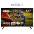 Телевизор 43" 2E QLED 4K 60Hz Smart Google TV Black