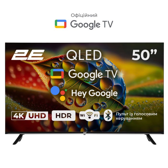 Телевизор 50" 2E QLED 4K 60Hz Smart Google TV Black